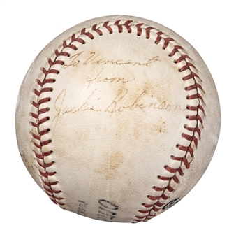 Jackie Robinson Autographed and Inscribed Baseball (PSA/DNA)